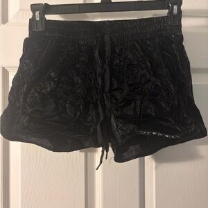 Glossy Black Zyia Athletic Shorts